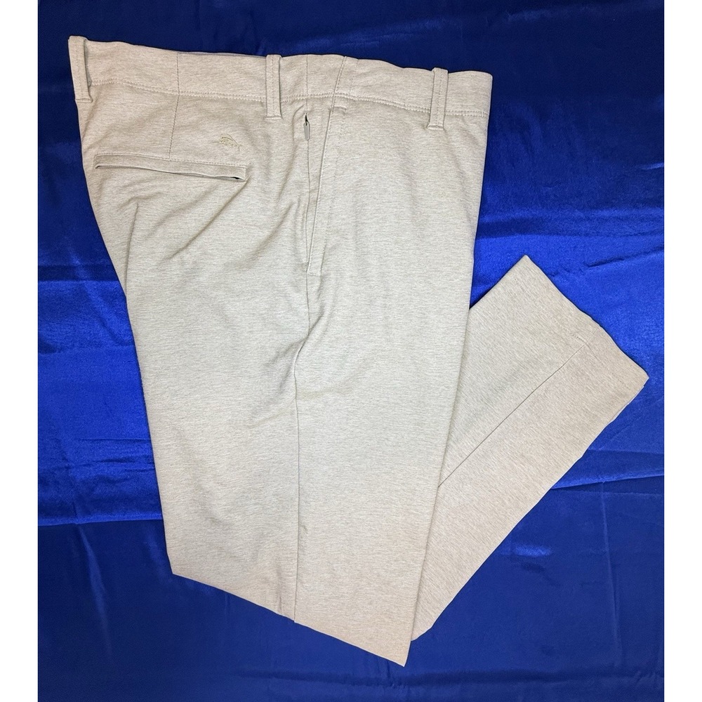 Tommy Bahama Mens 38x30 On Par Flat Front Chino Pants Tan IslandZone Performance